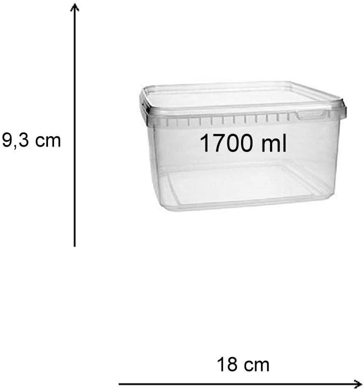 mikken Kunststoffdose 10x 1,7 Liter Plastikdose mit Deckel, lebensmittelecht inkl. 1 Schaufel, 10x 1