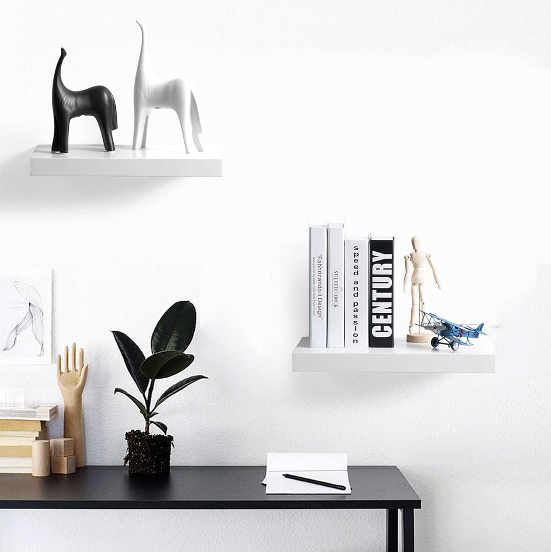 EUGAD Wandregal Wandboard 2er Set Hängeregal Holz Board Modern Weiss 30x23x3,8cm 0086QJ-2 Weiss 30 c