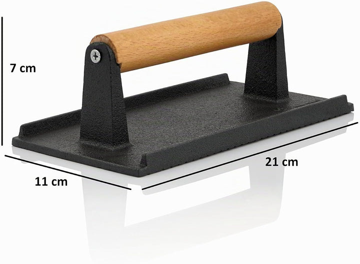 BBQ-Toro Edelstahl Wärmeglocke mit Gusseisen Fleischbeschwerer | Ø 31,5 cm | Burger Glocke mit Fleis