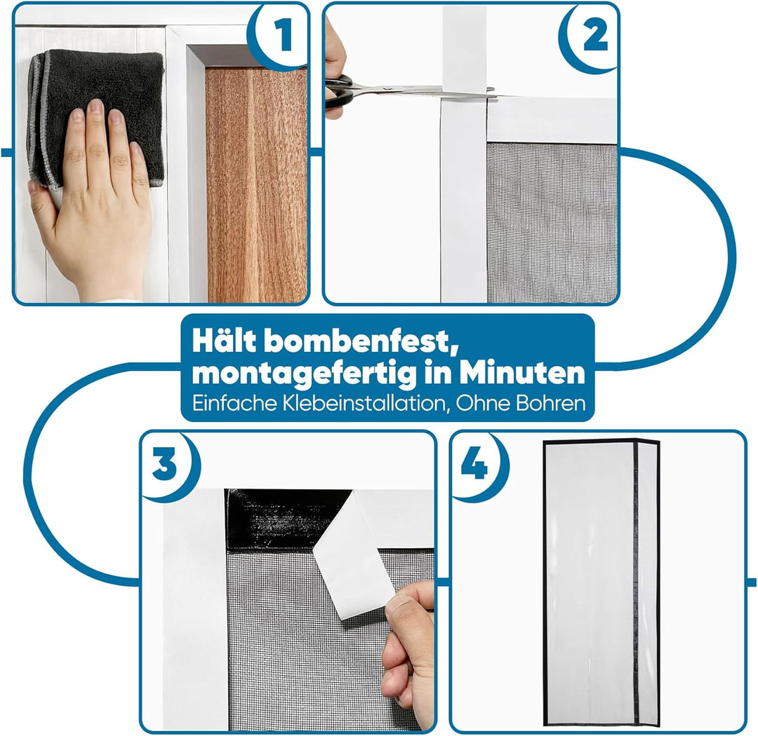 Sekey Fliegengitter Tür Vorhang Gegen Katzenkratzer Seitliche Öffnung Fliegengitter Ohne Bohren Balk