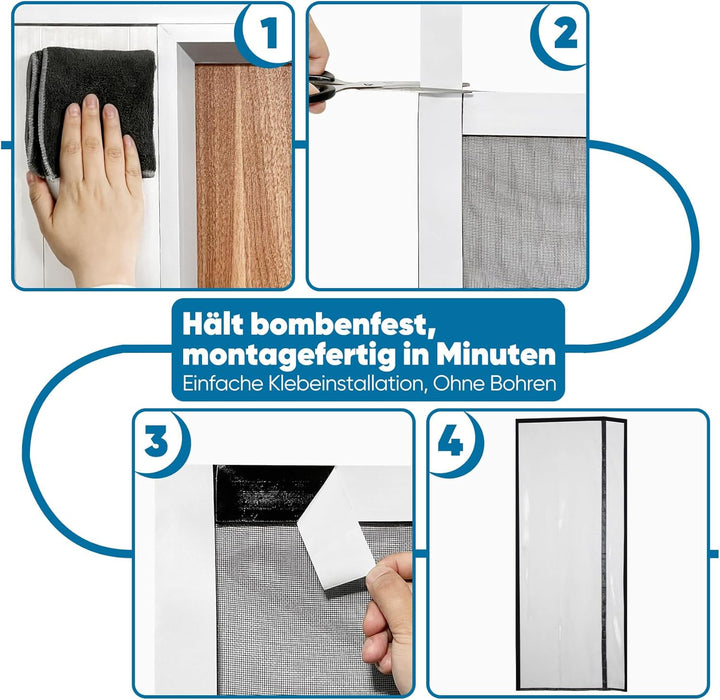 Sekey Fliegengitter Tür Vorhang Gegen Katzenkratzer Seitliche Öffnung Fliegengitter Ohne Bohren Balk
