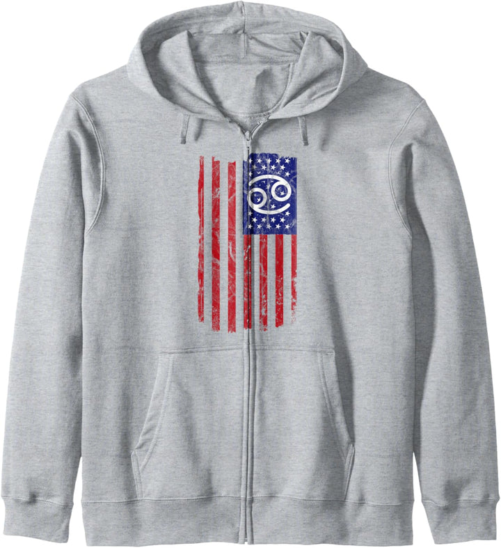 Krebs Amerikanische Flagge Juni Juli Geburtstag Sternzeichen Horoskop Kapuzenjacke