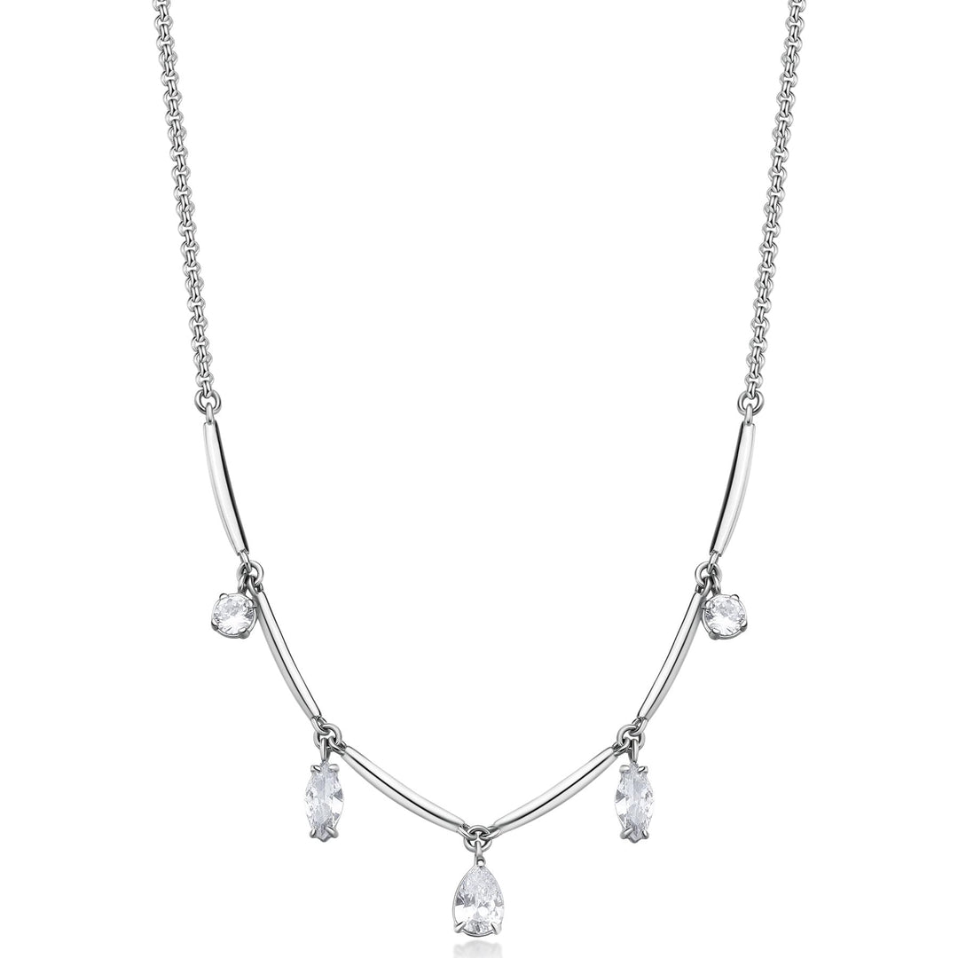 Brosway Affinity BFF180 316L steel women's necklace with pendant zircons