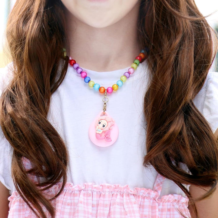 XEEWEN 2 Stück für Airtag-Halskettenhalter für Kinder, niedliches Kawaii-Perlen-Halskettenetui für M