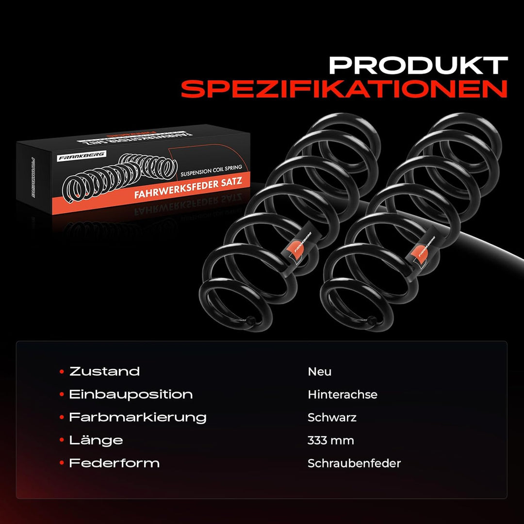 2x Federn Fahrwerksfeder Hinten Kompatibel mit Octavia II Combi 2.0L 2005-2013 Superb II 1.6L 1.9L 2