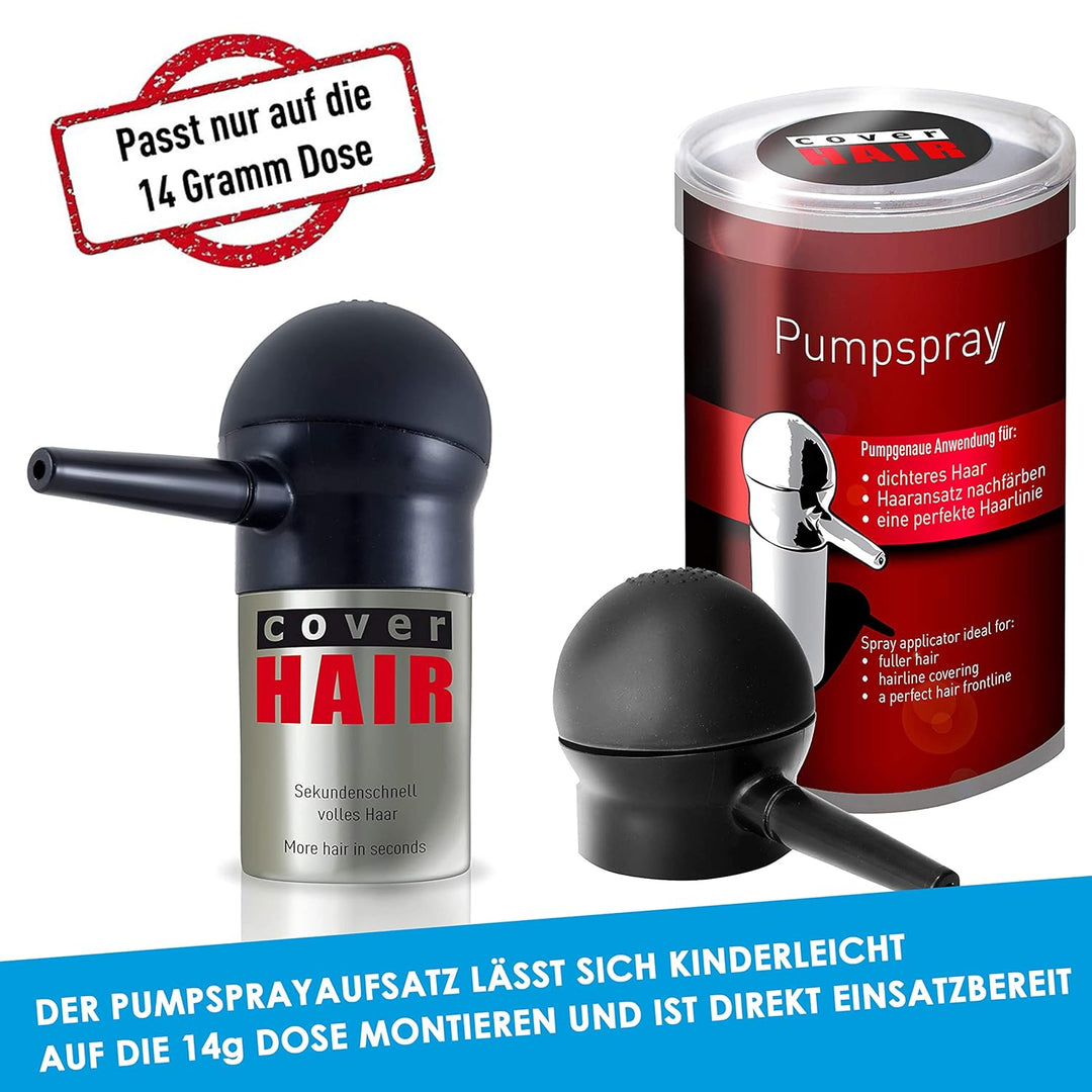 COVER HAIR Pumpsprayaufsatz für Schütthaar & Streuhaar | Geeignet für 14g Dose | Applikator für Schü