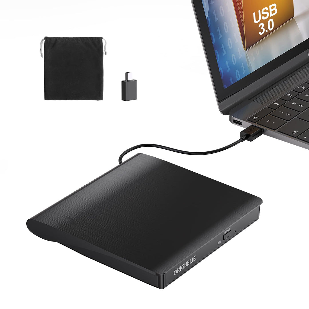 Externes DVD Laufwerk, USB 3.0 Externer DVD Brenner +/-RW CD ROM Externe Optische Laufwerke Tragbare