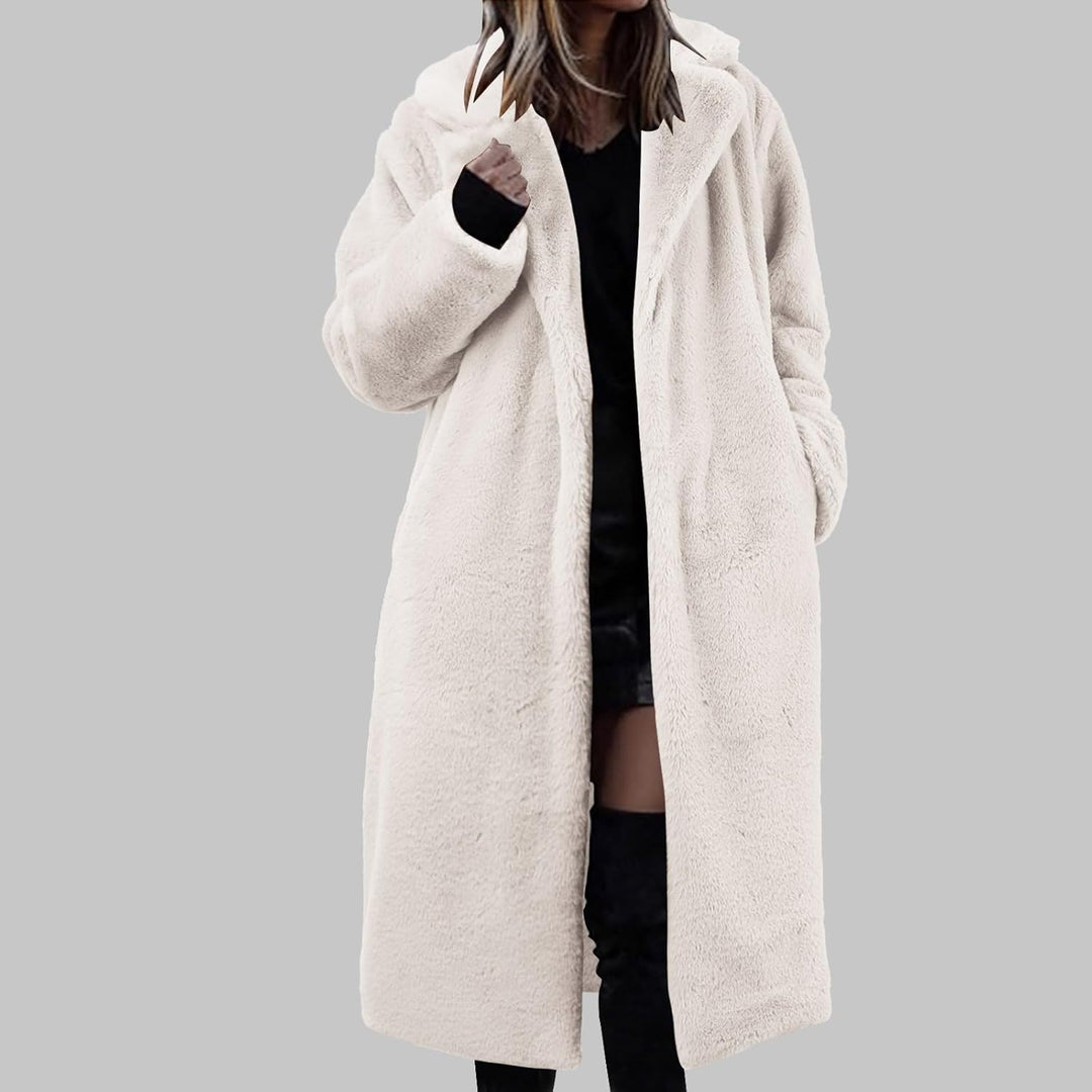 Duohropke Fellmantel Damen Mit Kapuze Lange Warm Winterjacke Faux Fur Mantel Kunstfell Frauen Elegan