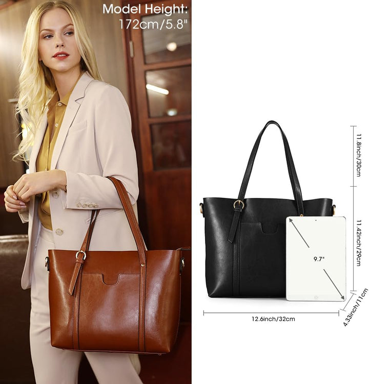 Kattee Leder-Satchel-Geldbörsen und Handtaschen für Damen, Top-Griff-Schulter-Geldbörsen-Tote-Hobo-T