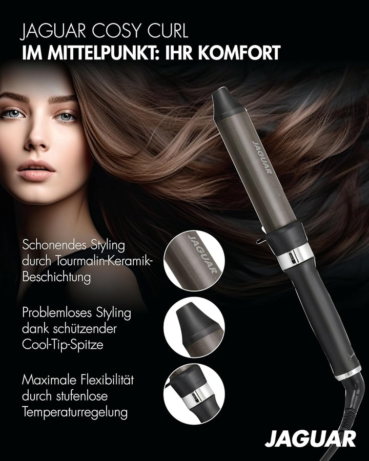 JAGUAR Lockenstab COSY CURL | Ovaler Heizstab mit individueller Temperatureinstellung und LED-Displa