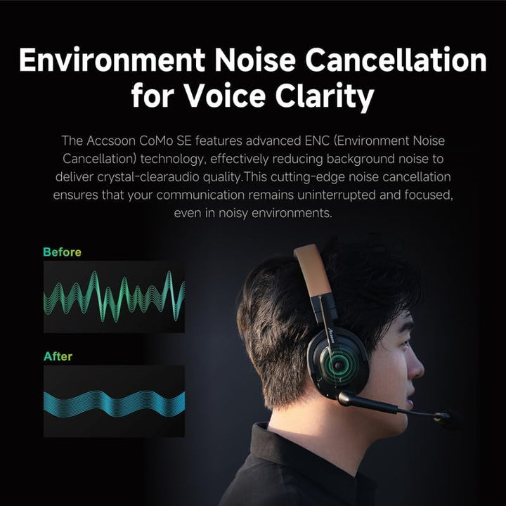 Accsoon Como SE Wireless Intercom Headset System, 2,4 GHz Vollduplex-Kommunikation, 1312ft/400m Reic