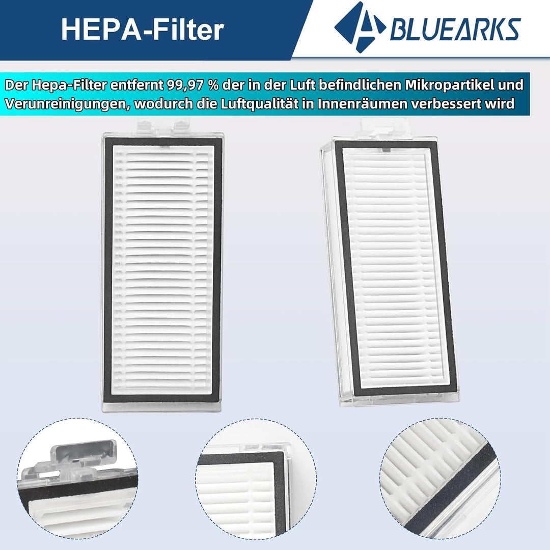 Bluearks 21 Stück Zubehörset für Roborock Q7+ Q7 Max+ Staubsauger Zubehör Kit,1 Hauptbürste 4 Mop Pa
