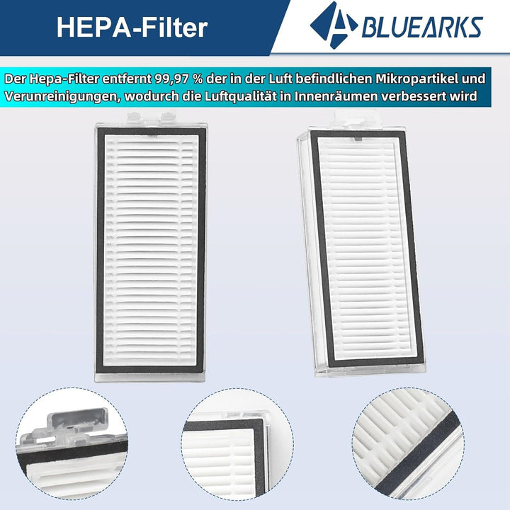 Bluearks 21 Stück Zubehörset für Roborock Q7+ Q7 Max+ Staubsauger Zubehör Kit,1 Hauptbürste 4 Mop Pa