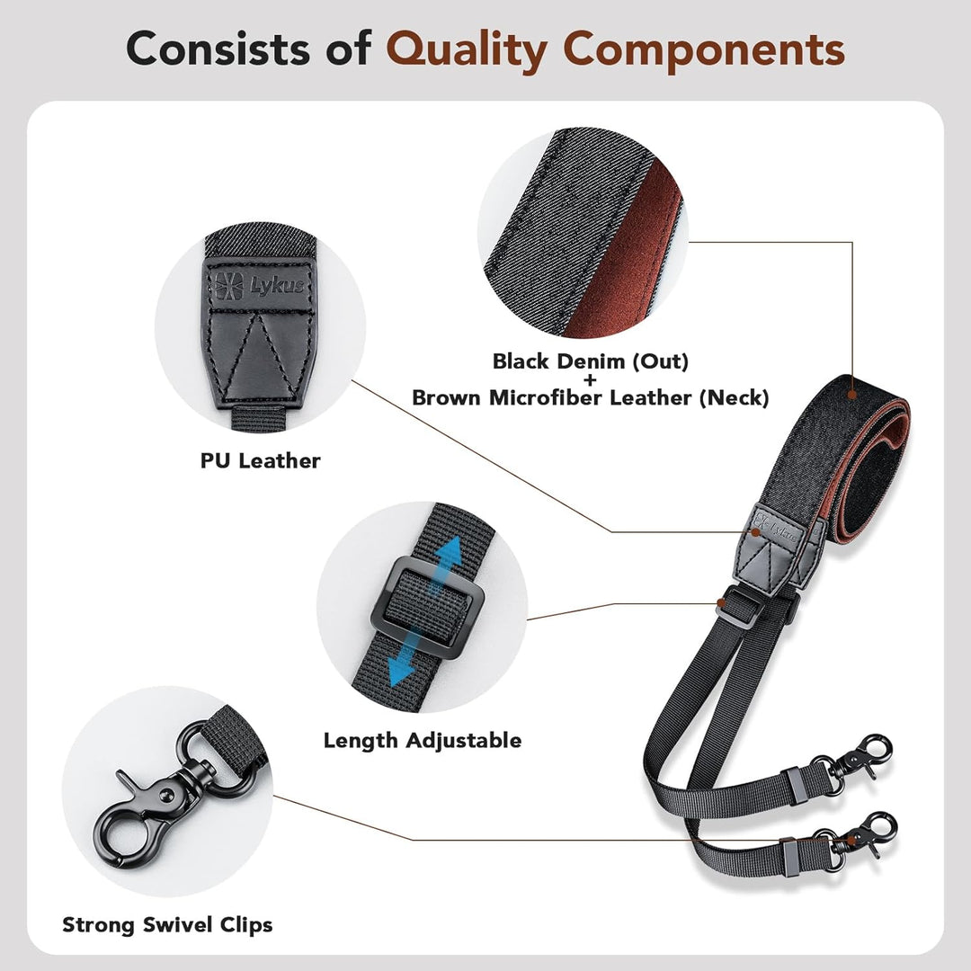 Lykus Gurt/Schlüsselband/Strap/Lanyard für DJI RC/DJI RC 2/DJI RC Pro/RC Plus, schwarzer Riemen, Kro