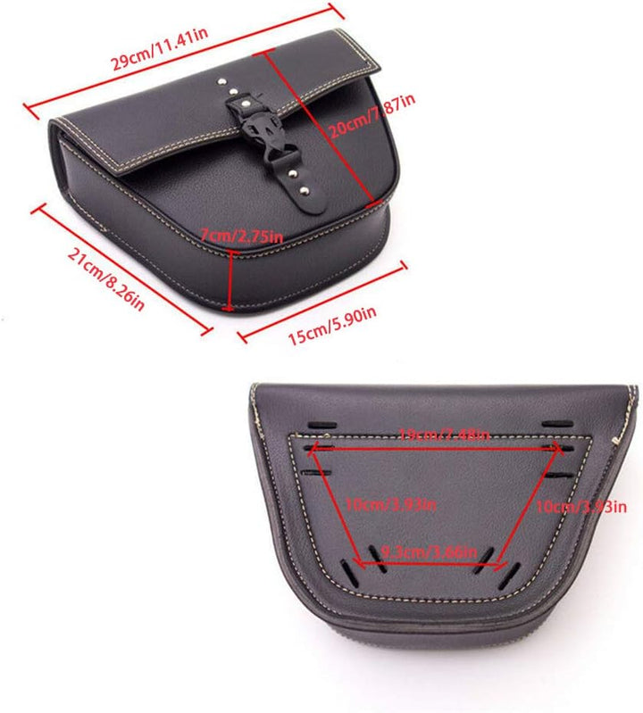Leikance Motorrad-Seitensatteltasche, dreieckig, Kunstleder, Motorradtasche für Cafe Racer ATV Bikes