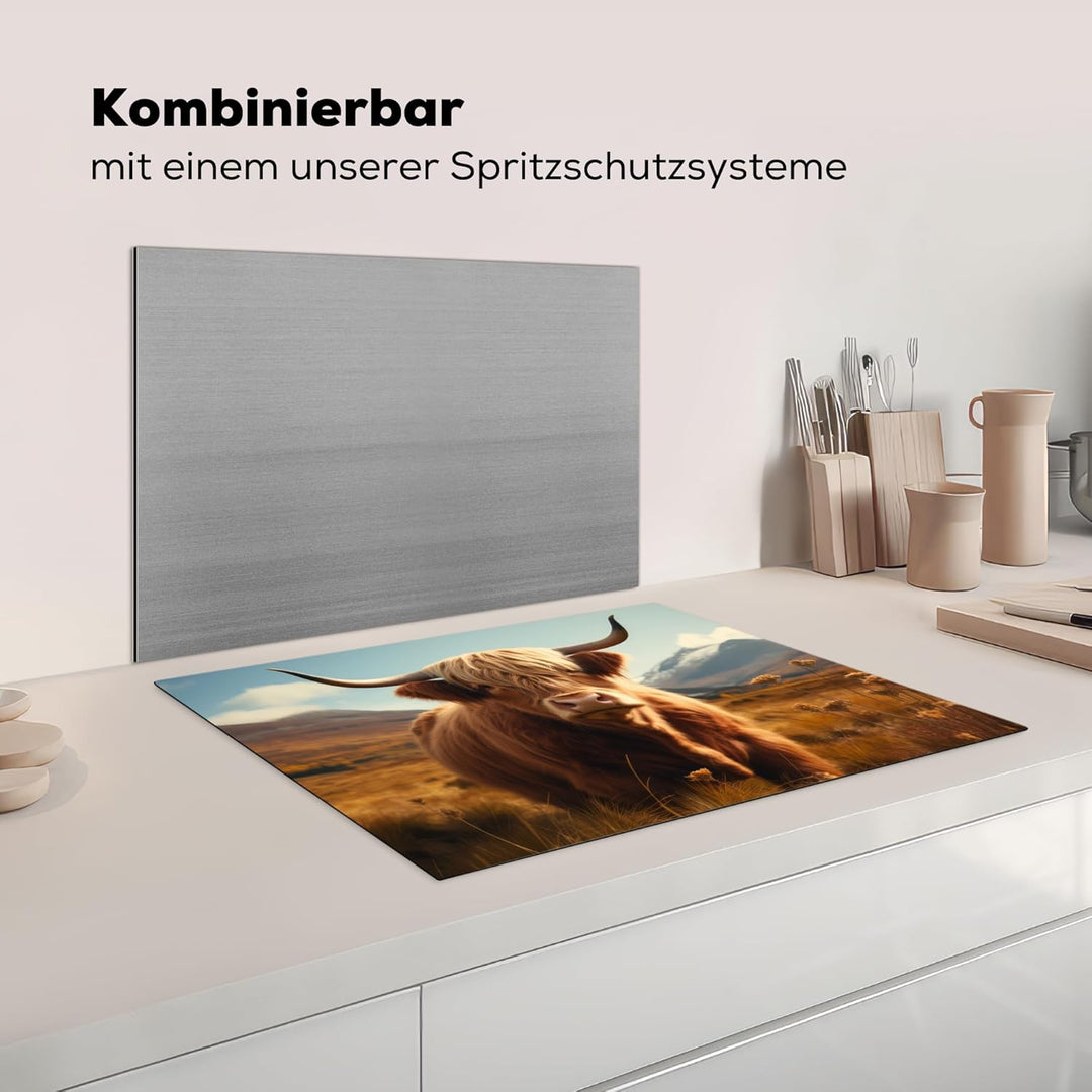 Herdabdeckplatte 70x52 cm Einteilig Ceranfeld Abdeckplatte für Induktionsschutz Ceranfeldabdeckung V