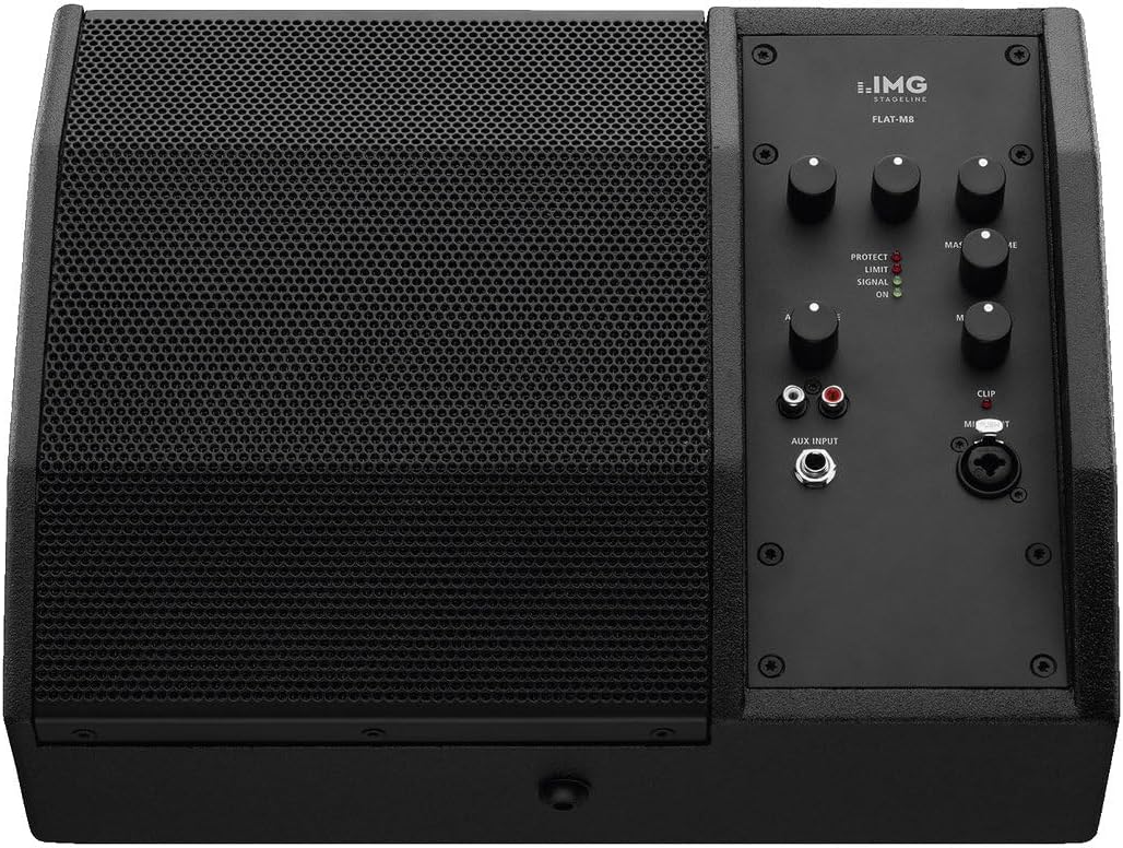 IMG STAGELINE Flat-M8 Aktive PA-Bühnenmonitorbox, 300W, schwarz