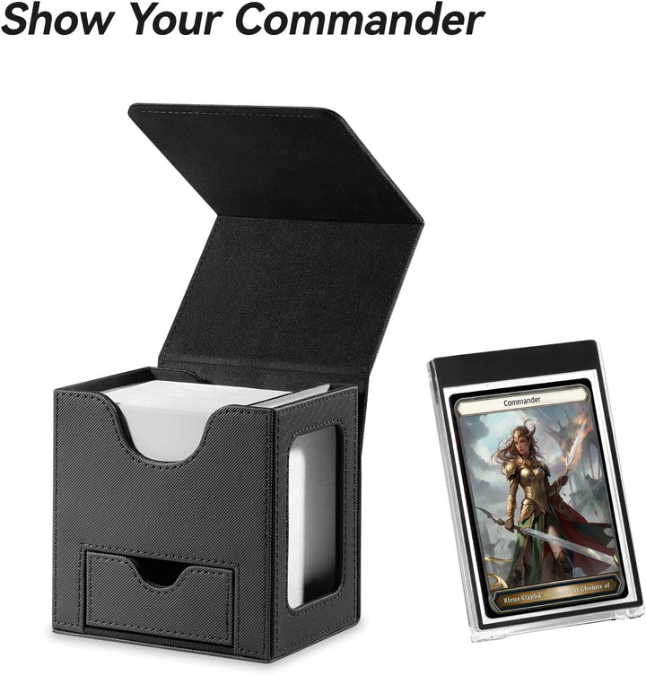 Card Deck Box für MTG Commander – Patentiertes Design, Commander Display, passend für 100 Doppelarmk