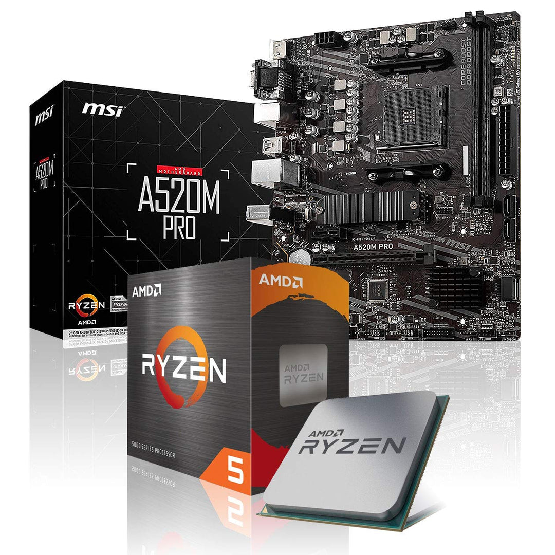 Memory PC Aufrüst-Kit Bundle Ryzen 5 5600 6X 3.5 GHz Prozessor, 8 GB DDR4, A520M Pro Mainboard (Komp