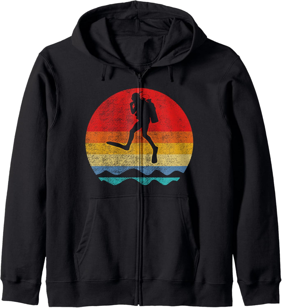 Retro Vintage Sunset Scuba Diving Diver Kapuzenjacke