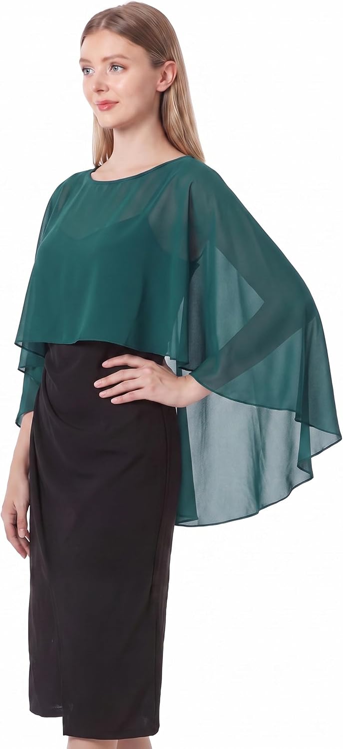 Damen Chiffon-umhang001 Pashmina-Schal Einheitsgrösse Blaugrün/Ein Hauch von Paradies (Trace of Para
