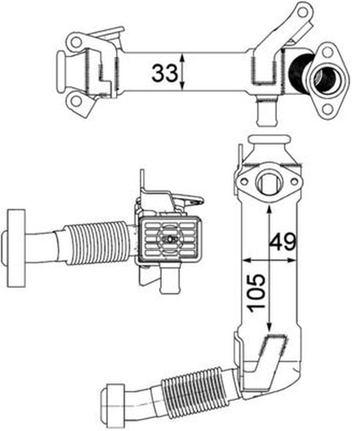 MAHLE CE 21 000P Abgasrückführungs-Kühler (AGR-Kühler) BEHR PREMIUM LINE