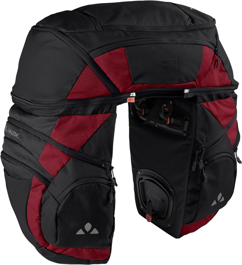 VAUDE Karakorum Pro Hinterradtaschen Black/Carmine, Black/Carmine