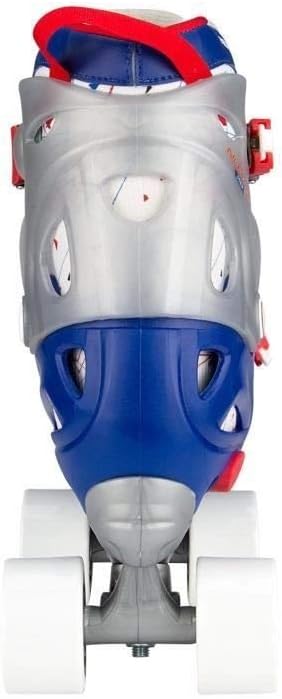 Nijdam Jungen Hardboot Rollerskates Junior Verstellbar 30-33 Blau/Rot/Silber, 30-33 Blau/Rot/Silber