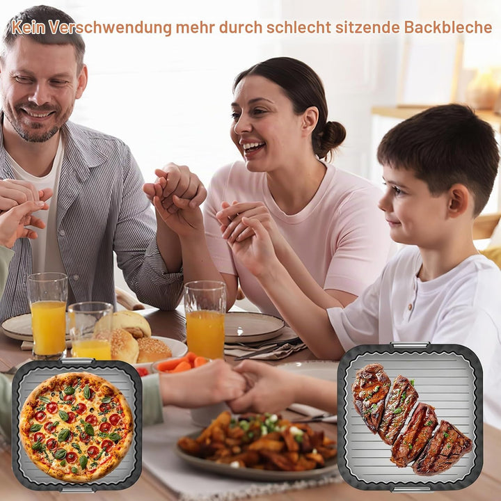 Silikonform Heissluftfritteuse Zubehör für Cosori Turbo Tower/Pro/Smart, Airfryer Zubehör 10,8L Doub