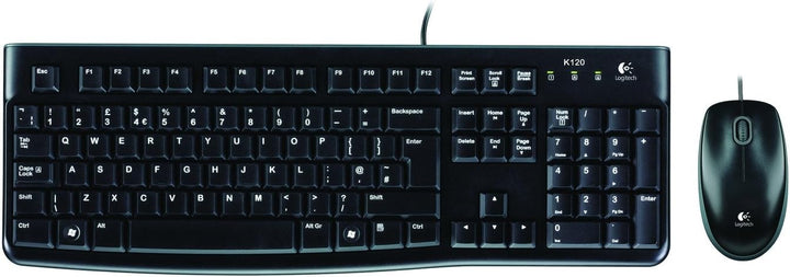 Logitech MK120 Kabelgebundenes Set mit Tastatur und Maus für Windows, Spanisches QWERTY-Layout - Sch