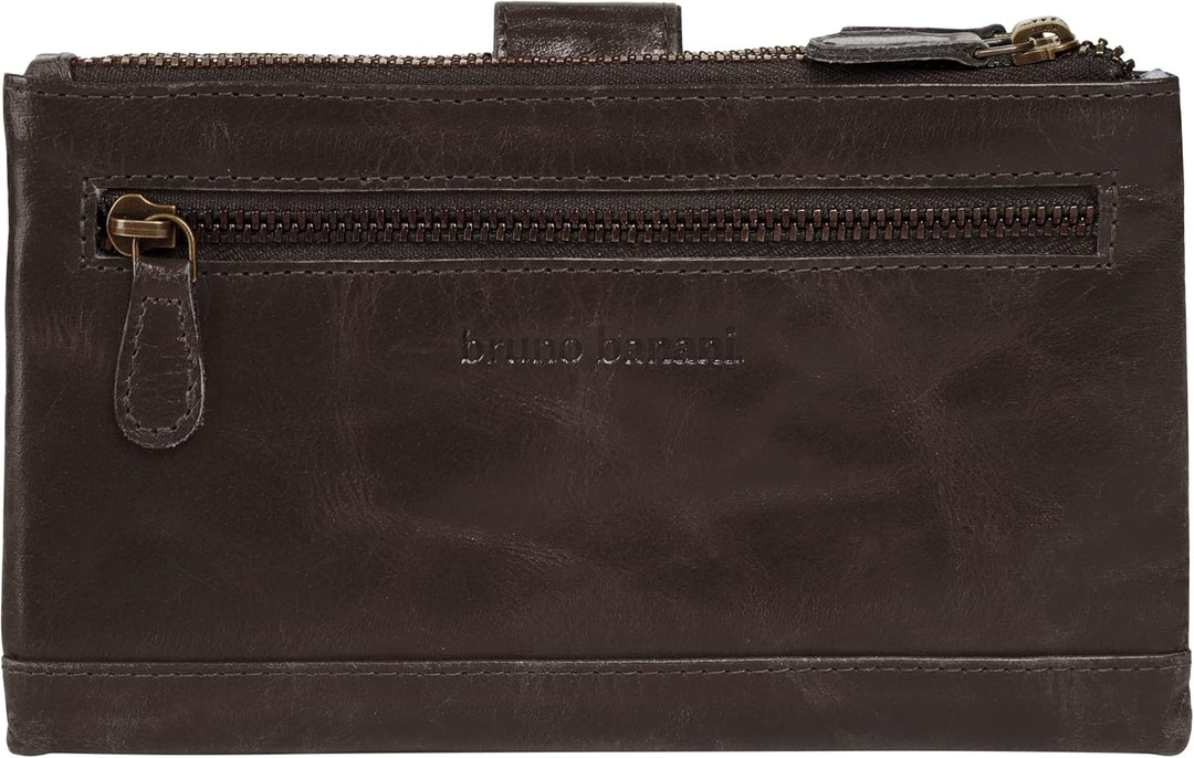 bruno banani grosse Geldbörse im Querformat Echt Leder Damen | | 021754 Braun, Braun