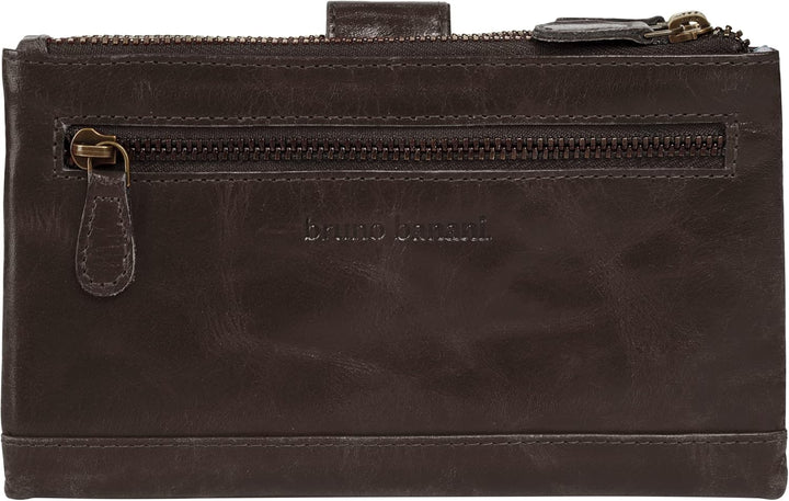 bruno banani grosse Geldbörse im Querformat Echt Leder Damen | | 021754 Braun, Braun