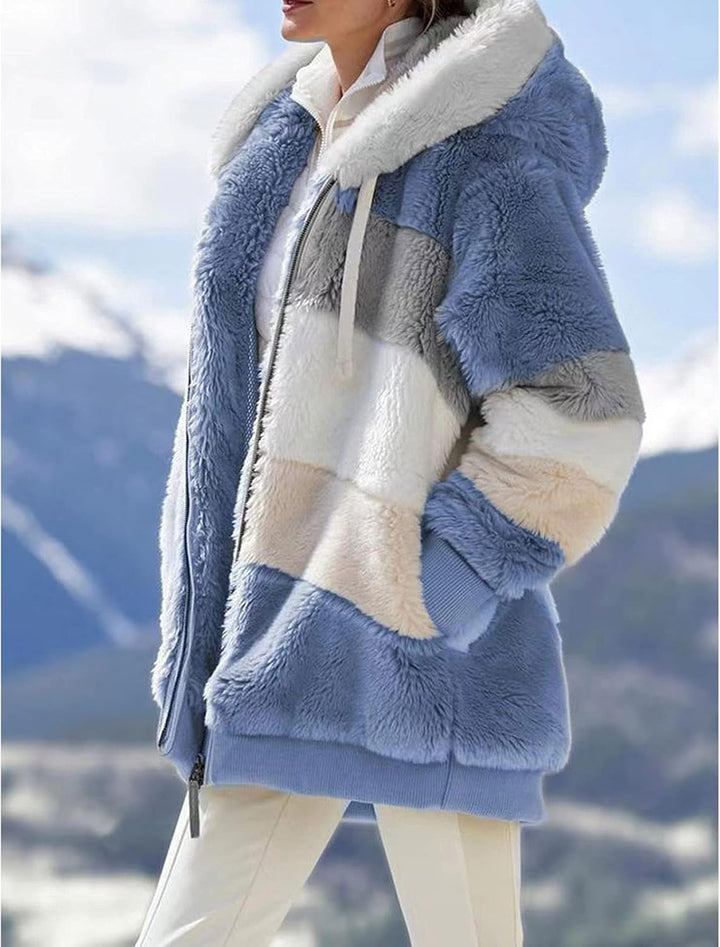 ABINGOO Damen Mantel Kapuzenjacke Winterjacke Mode Warm Hoodie Pullover Jacken Reissverschluss Plüsc