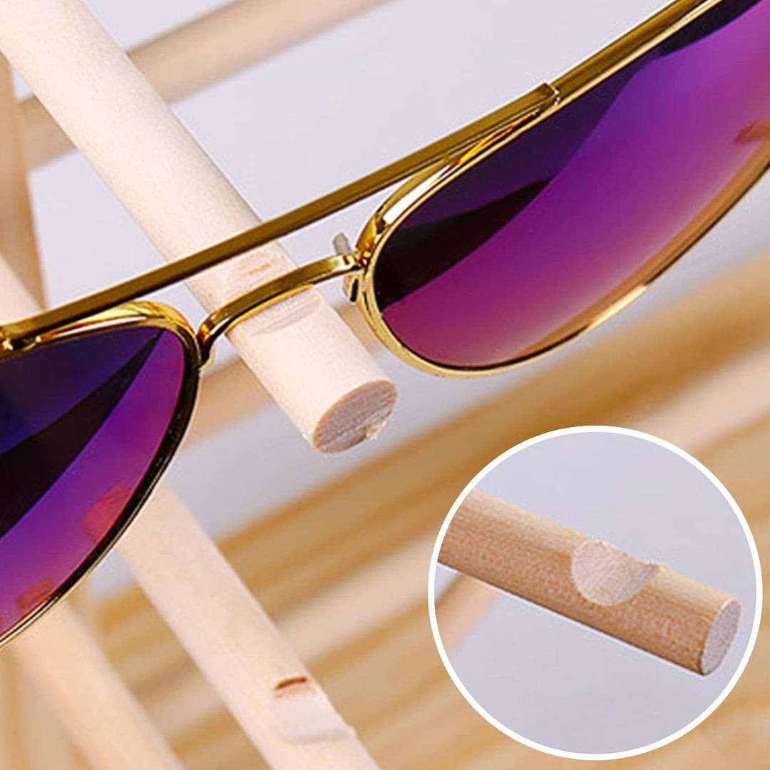 Lulullaby 4 Schichten Brillenständer für 8 Paar Brillen mit 1 Schraubendreher,Holz Gläser Display St