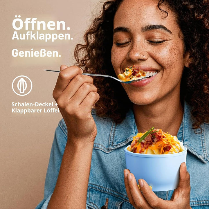 Thermobehälter für Essen 530ml, Edelstahl Thermobecher für Essen Warmhaltebehälter mit Löffel, Ausla