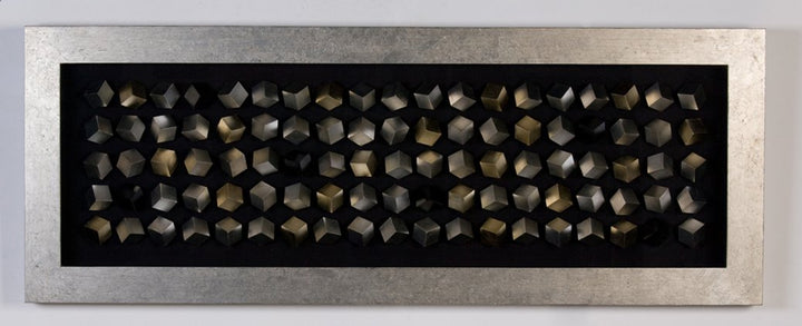 Casablanca Bild XL - Wand Deko Objekt - Cubes - Holz/Glas, silberfarbener Rahmen - 160 x 60 cm