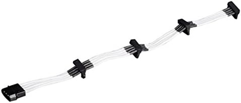 SilverStone SST-PP07-BTSW - Netzteilverlängerungskabel 30cm Molex auf 4x SATA, weiss, SST-PP07-BTSW
