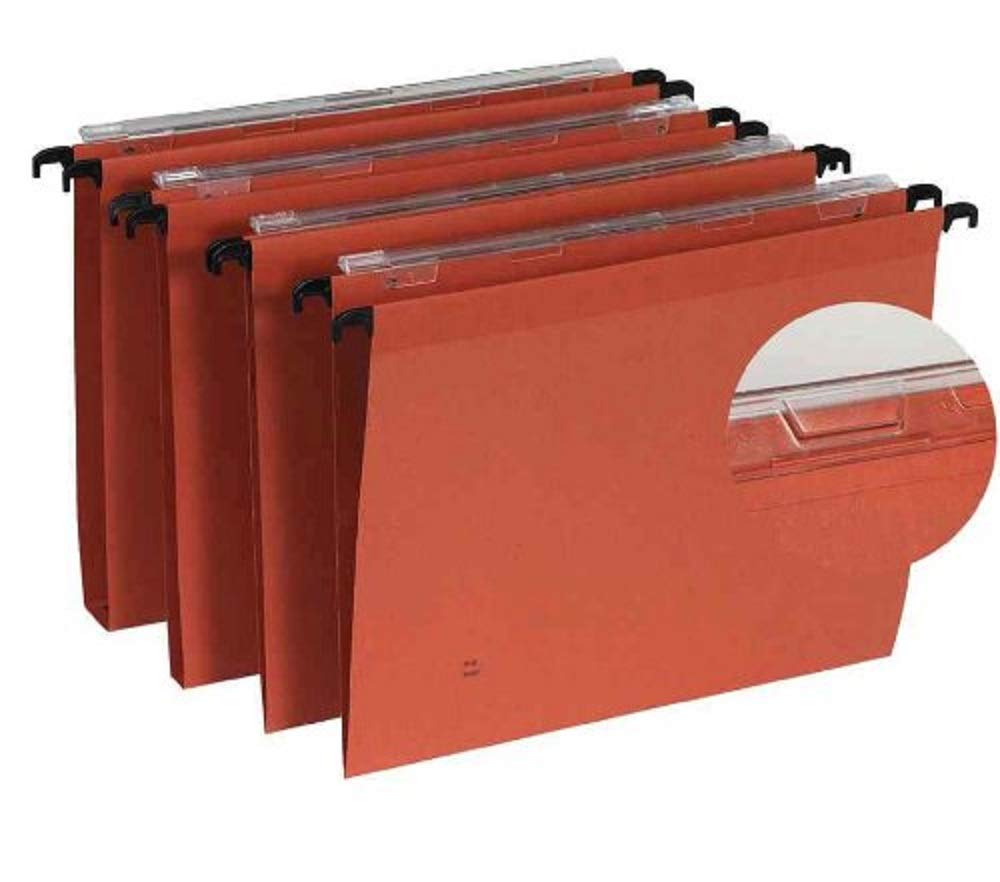 Esselte-Leitz Hängetasche (A4 mit Leinenfröschen) Kraft Orange-25 Stück Boden 15 mm Schublade, Boden