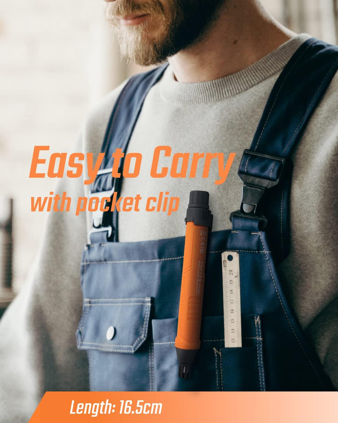 Gasmelder, TopTes PT199 Gaslecksuchgerät mit Akustischem und Visuellem Alarm, Gasdetektor zum Auffin