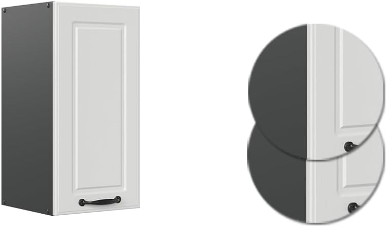 Vicco Hängeschrank R-Line, hängender Küchenschrank, Weiss Landhaus/Anthrazit, 30 cm Weiss Landhaus H