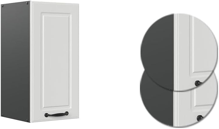 Vicco Hängeschrank R-Line, hängender Küchenschrank, Weiss Landhaus/Anthrazit, 30 cm Weiss Landhaus H