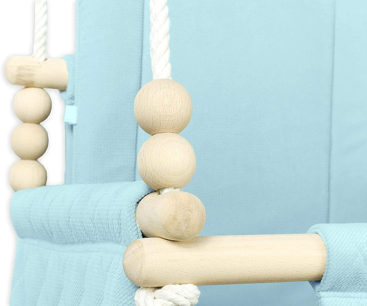 Schaukel für Baby Kleinkind Kinderschaukel Holzschaukel Schaukel Gestell Holz Baumwolle Stoffschauke