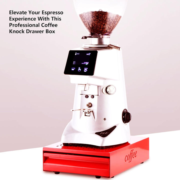 Kaffeeklopfbox Espresso Klopfer Schublade (rot), Rot