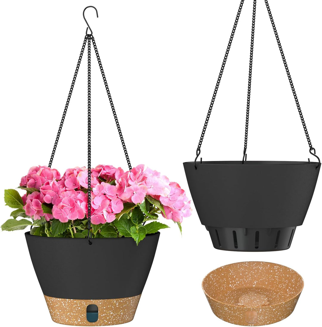 ZMTECH Hängetopf für Pflanzen, 2er-Set Φ20cm Blumentopf Hängend Drainage, Kleine Hängende Blumentöpf