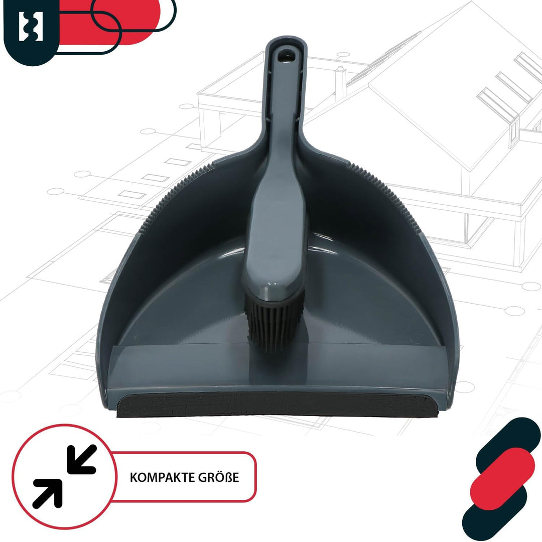 KOTARBAU® Handkehrset Handfeger mit Gummiborsten + Kehrschaufel mit Gummilippe für Schmutz Staub Fel