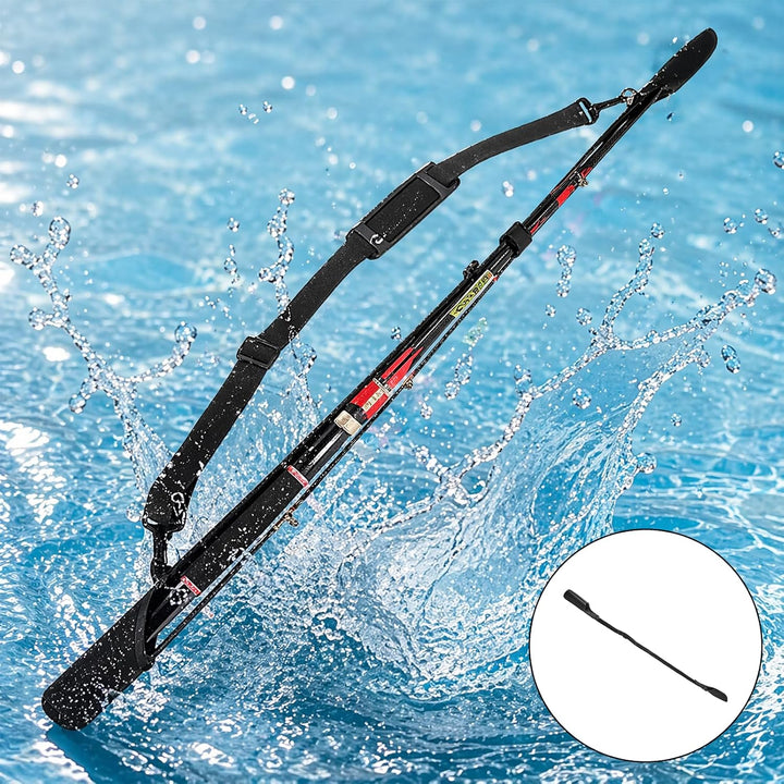 Angelrutenhaltergurte, 5 Stück, Verstellbar, 59-130 cm, Rutenschutz Abdeckung, Schwarz