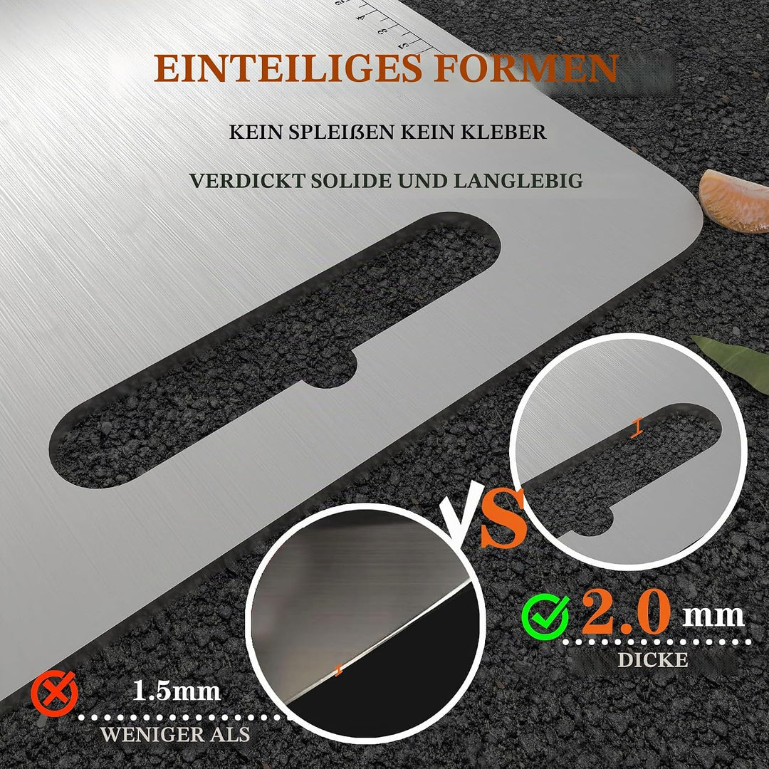 Schneidbrett aus Edelstahl 304 beidseitig BPA-frei Antibakteriell Nachhaltige Produkte Plastikfrei A