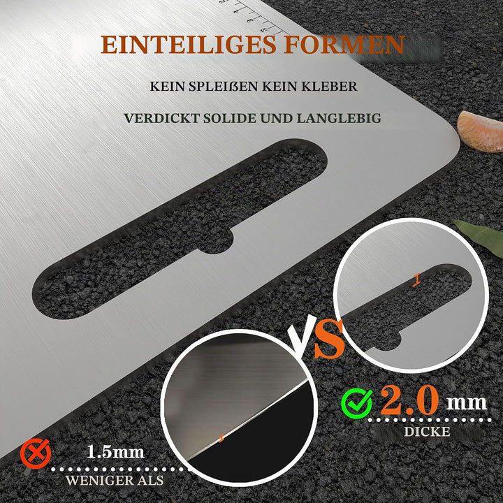 Schneidbrett aus Edelstahl 304 beidseitig BPA-frei Antibakteriell Nachhaltige Produkte Plastikfrei A