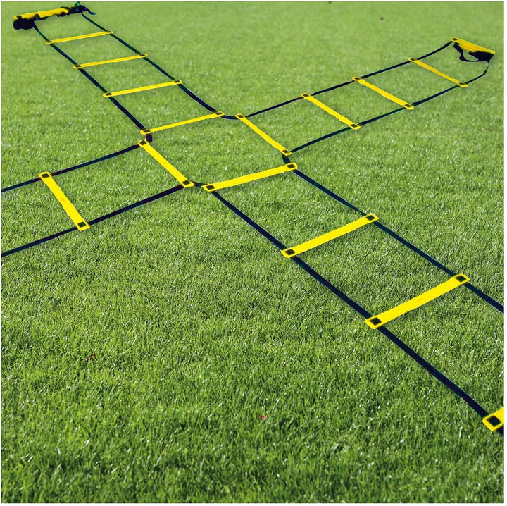 Sport-Thieme Koordinationsleiter Kreuz Agility | 4x2 m Vierfach-Leiter | 20 Sprossen | Sprossenbreit