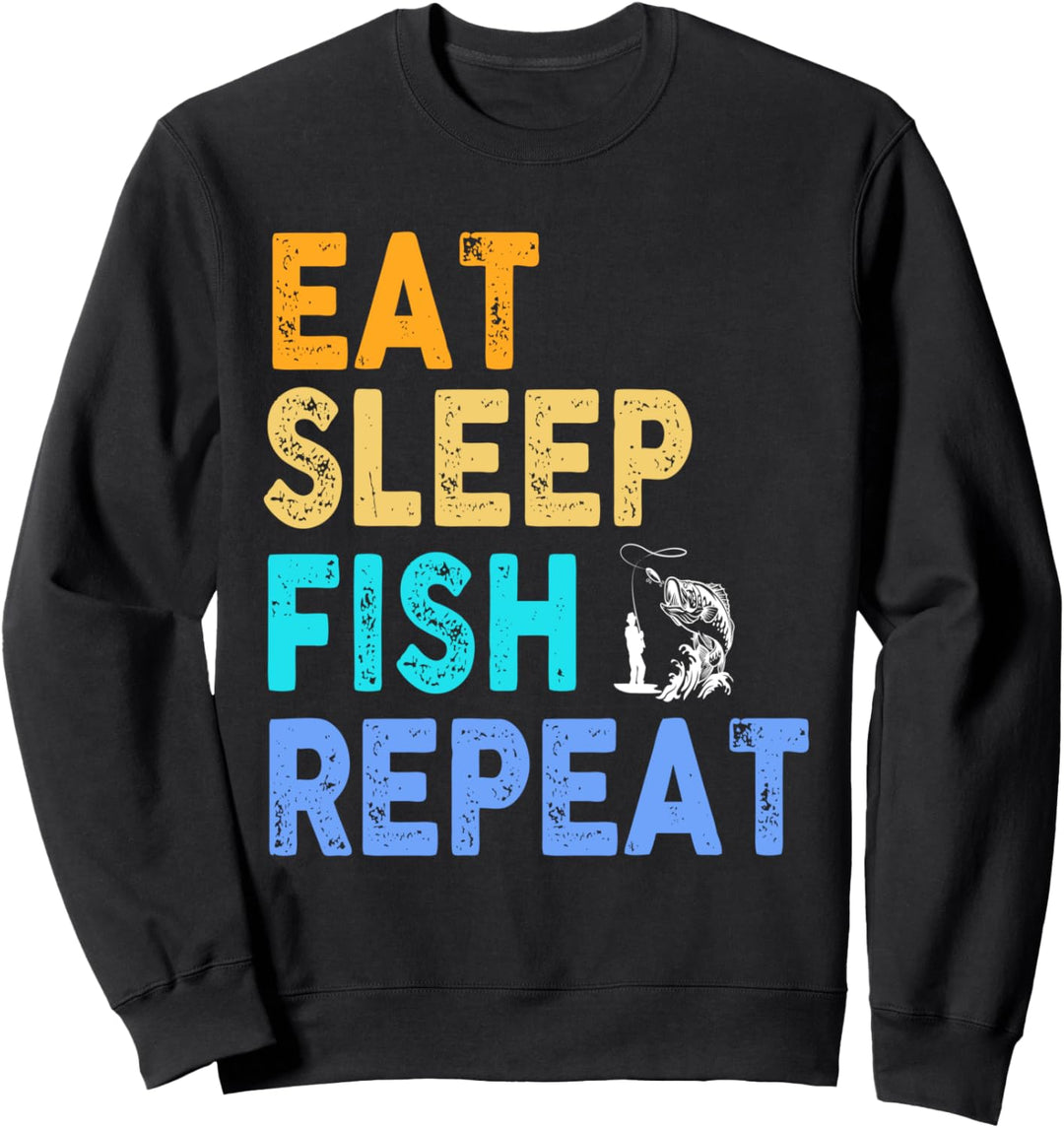Essen Schlaffische wiederholen das Fischen Sweatshirt